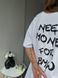 Летняя свободная футболка с принтом женская белого цвета S1529 /331 фото 4 — Beauty&Fashion