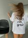 Летняя свободная футболка с принтом женская белого цвета S1529 /331 фото 5 — Beauty&Fashion