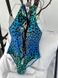 Суцільний купальник леопардовий з зав'язками жіночий синьо-бежевого кольору 2782 фото 9 — Beauty&Fashion