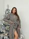 Теплый плюшевый домашний однотонный халата женский серого цвета S4000/126 фото 2 — Beauty&Fashion