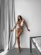 Яскравий суцільний купальник з вирізами жіночий мокко кольору 2768 фото 3 — Beauty&Fashion