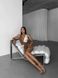 Яскравий суцільний купальник з вирізами жіночий мокко кольору 2768 фото 4 — Beauty&Fashion