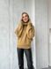 Теплый и однотонный свитер с горловиной женский горчичного цвета В1370/282 фото 2 — Beauty&Fashion