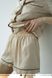 Женская однотонная шелковая пижама двойка (рубашка с коротким рукавом+шорты) (Молочный) 014/21.76 фото 5 — Beauty&Fashion
