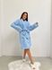 Теплый плюшевый домашний однотонный халата женский молочного цвета фото — Beauty&Fashion