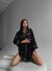 Шелковая однотонная домашняя сорока свободного кроя женская черного цвета 1105 фото 3 — Beauty&Fashion