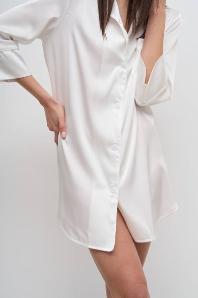 Женская невероятная удлиненная ночная рубашка для сна (Айвори) фото — Beauty&Fashion