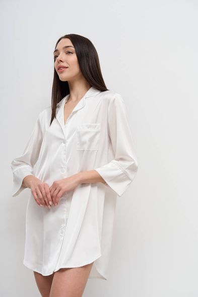 Женская невероятная удлиненная ночная рубашка для сна (Айвори) фото — Beauty&Fashion