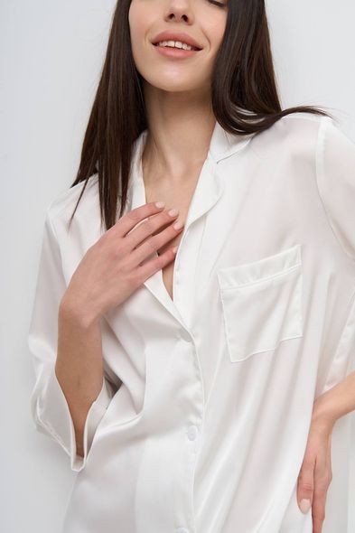 Жіноча неймовірна нічна подовжена сорочка для сну (Айворі) фото — Beauty&Fashion