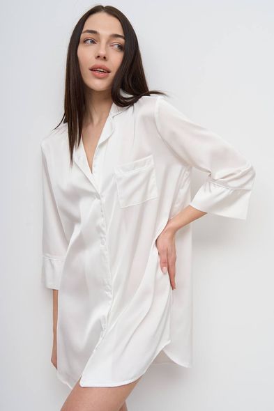 Жіноча неймовірна нічна подовжена сорочка для сну (Айворі) фото — Beauty&Fashion