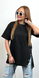 Однотонная летняя футболка с кнопками женская черного цвета Aв 4655 /276 фото 2 — Beauty&Fashion