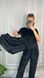 Жіночий м'якенький комплект піжами трійки з плюшевого велюру (Чорний) 009/21.48 фото 4 — Beauty&Fashion