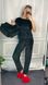 Жіночий м'якенький комплект піжами трійки з плюшевого велюру (Чорний) 009/21.48 фото 1 — Beauty&Fashion