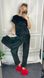 Жіночий м'якенький комплект піжами трійки з плюшевого велюру (Чорний) 009/21.48 фото 3 — Beauty&Fashion