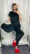 Жіночий м'якенький комплект піжами трійки з плюшевого велюру (Чорний) 009/21.48 фото 2 — Beauty&Fashion