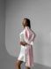 Стильный домашний шелковый комплект (халат+рубашка) женский бело-розового цвета 1149 фото 5 — Beauty&Fashion