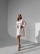 Стильний домашній шовковий комплект (халат+сорочка) жіночий біло-рожевого кольору 1149 фото 2 — Beauty&Fashion