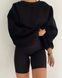 Стильне однотонне худі вільного крою жіноче чорного кольору RG6220/1051 фото 1 — Beauty&Fashion