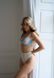 Базовый стильный комплект нижнего белья (бюстгальтер, трусики) женский бело-голубого цвета SM2206 фото 2 — Beauty&Fashion