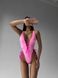 Суцільний сексуальний купальник з зав'язками та вирізами жіночий рожевого кольору 2784 фото 2 — Beauty&Fashion