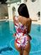 Суцільний купальник на одне плече з принтом жіночий блакитного кольору 2711 фото 12 — Beauty&Fashion