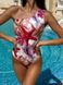 Суцільний купальник на одне плече з принтом жіночий блакитного кольору 2711 фото 7 — Beauty&Fashion