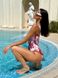 Сплошной купальник на одно плечо с принтом женского голубого цвета 2711 фото 8 — Beauty&Fashion