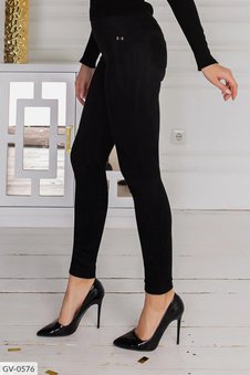 Стильні жіночі замшеві легінси(Чорні) фото — Beauty&Fashion