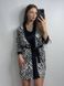 Шовковий домашній комплект (халат+сорочка) на бретельках леопардовий жіночий білого кольору 162/24 фото 1 — Beauty&Fashion