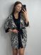 Шовковий домашній комплект (халат+сорочка) на бретельках леопардовий жіночий білого кольору 162/24 фото 2 — Beauty&Fashion