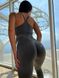 Эффектный однотонный фитнес костюм лосины пуш ап+топ женский серого цвета FS1728 фото 4 — Beauty&Fashion
