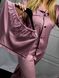 Жіноча однотонна шовкова піжама трійка (сорочка з довгим рукавом, штани, шорти) (Темно-рожевий) 015/21.15 фото 7 — Beauty&Fashion