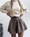 Неймовірні демісезонні шкіряні шорти жіночі мокко кольору R1557/195 фото 2 — Beauty&Fashion