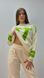 Стильний теплий вільного крою светр з в'язки жіночий молочного кольору 8822 фото 3 — Beauty&Fashion