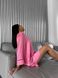 Шовкова смугаста домашня сорока вільного крою жіноча рожевого кольору 1105 фото 7 — Beauty&Fashion