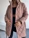 Тепла однотонна стьобана куртка силіконі 150 жіноча бежевого кольору RG6210/1040 фото 5 — Beauty&Fashion