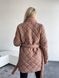 Тепла однотонна стьобана куртка силіконі 150 жіноча бежевого кольору RG6210/1040 фото 6 — Beauty&Fashion