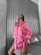 Шелковая полосатая домашняя сорока свободного кроя женская розового цвета 1105 фото 4 — Beauty&Fashion