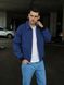Демисезонная базовая однотонная куртка мужская синего цвета 1679671520 фото 2 — Beauty&Fashion