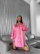 Шовкова смугаста домашня сорока вільного крою жіноча рожевого кольору 1105 фото 2 — Beauty&Fashion