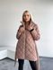 Тепла однотонна стьобана куртка силіконі 150 жіноча бежевого кольору RG6210/1040 фото 3 — Beauty&Fashion