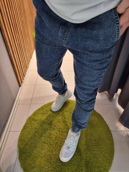 Стильні класичні джинси на манжеті чоловічі синього кольору фото — Beauty&Fashion