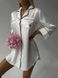 Шелковая однотонная домашняя женская рубашка белого цвета 1111 фото 1 — Beauty&Fashion