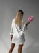 Шелковая однотонная домашняя женская рубашка белого цвета 1111 фото 5 — Beauty&Fashion