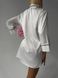 Шелковая однотонная домашняя женская рубашка белого цвета 1111 фото 4 — Beauty&Fashion