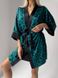 Домашний стильный шелковый комплекты (халат+рубашка) женский черного цвета 1005 фото 1 — Beauty&Fashion