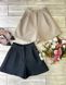 Кашемировые однотонные шорты женские бежевого цвета S839/14081 фото 3 — Beauty&Fashion