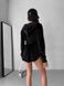 Летний однотонный велюровый костюм (кофта+шорты) женский черного цвета R844/360 фото 4 — Beauty&Fashion
