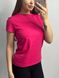 Женская удлиненная однотонная оверсайз футболка (Малиновый) 126/23.12 фото 6 — Beauty&Fashion