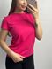 Женская удлиненная однотонная оверсайз футболка (Малиновый) 126/23.12 фото 7 — Beauty&Fashion